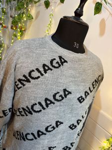 Balenciaga Grey Knit Sweater Semi Winter
