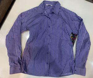 Blue Striped Collared Shirt