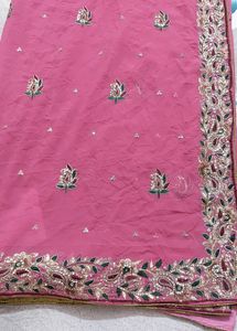 Heavy Pink Embroidered Sarre