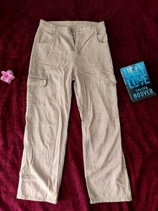 cream colour wife leg 4 pocket jeans