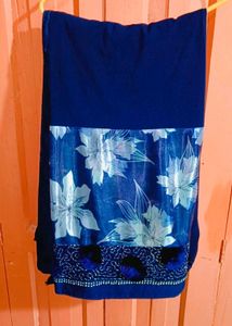 Elegant Blue Floral Saree