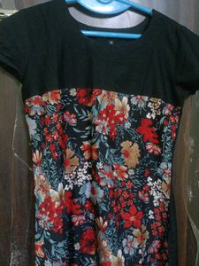 Soft Crepe Floral Print  Straight Kurti Daily Wear