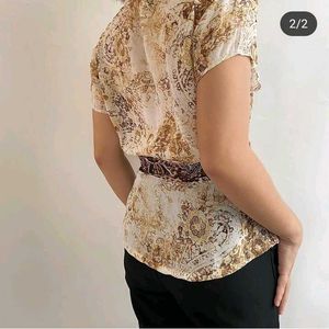 Floral Print Wrap Top