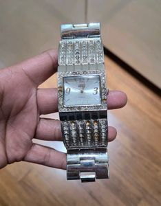 Sparkling Rhinestone Bangle Watch