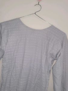 Grey Straight Kurta For Daily Wear