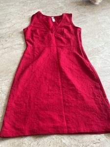 Sizzling Red  Embroidered Dress
