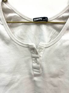 Bonkers Corner White Ribbed Top