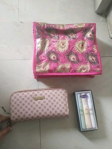 Combo Of Clutch, Bangle Box And Handkerchief