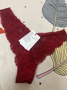 H&amp;M Burgundy Lace Thong