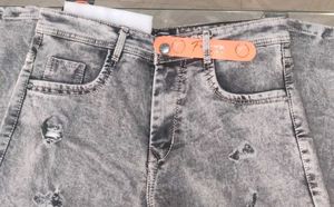 Distressed Gray Denim Jeans
