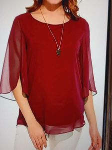 Elegant Red Chiffon Top