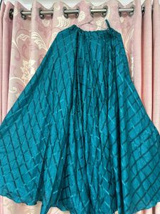Teal Plaid Maxi Skirt