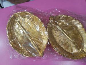 Golden Leaf Plate - 12 Piece