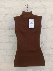 Brown Sleeveless Top