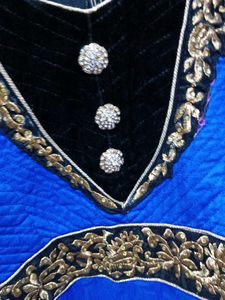 New One Elegant Blue &amp; Gold Anarkali Dress