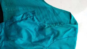Firozi Saree with Blouse