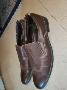 Brown Numero Uno Leather Loafers