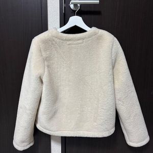 Zara Cream Faux Fur Fireman clasp Jacket