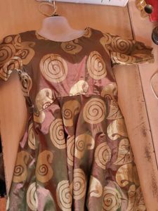 Elegant Brown Patterned Dress