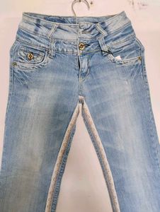 Vintage Light Wash Embellished Jeans