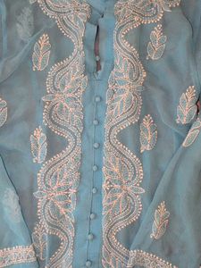 Elegant Blue Embroidered Kurta