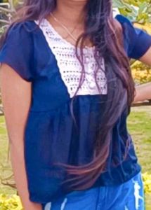 Vintage Blue Transparent Top