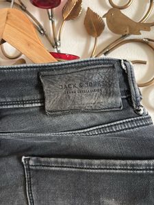 Jack And Jones Black Ribbed Jeans