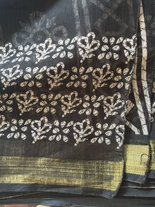 Black And White Cotton Silk Saree