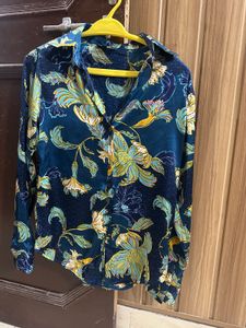 Floral satin shirt