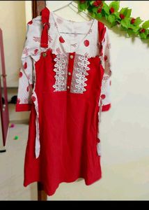 ❤🤍 Red And White Ethentic Top