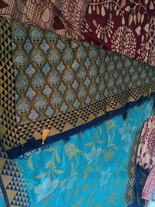 Elegant Blue Floral Saree