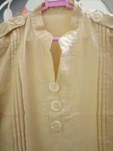 Vintage-Inspired Tan Tunic Top