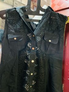 Black Lace Detail Top
