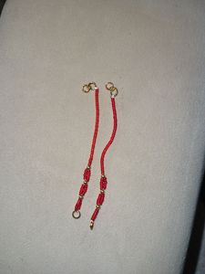 22k Pure 3+3=6 Gold Moti HandmadeKaan Chain 1pair
