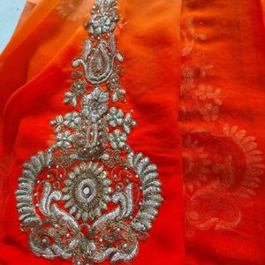 Elegant Orange Ombre Saree