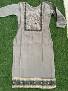 Grey Embroidered 3-Piece Suit