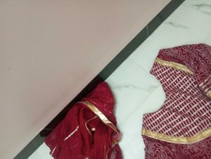 Beautiful Chanderi Cotton Marroon Gharara