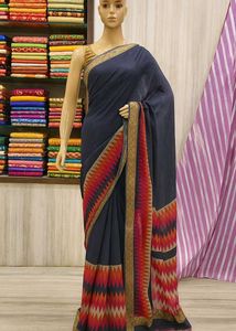 🇳🇿💫🎀Elegant Navy Blue Saree