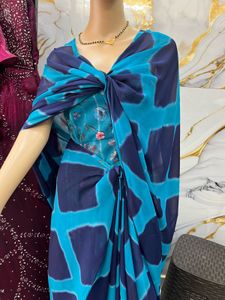 PUNAM SAREE WITH PRINTED BLOUSE