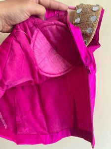Pink Mirror Work Blouse