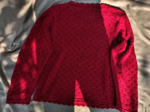 Red Knit Cardigan