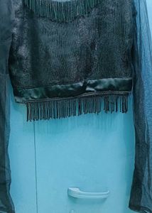 Elegant Black Embellished Blouse