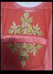 New Peach Party Wear Gown