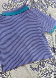 Cute Purple Polo Top