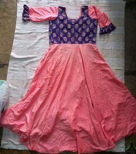 Combo Of Pink &amp; Purple Anarkali Dress