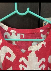 Red &amp; White Kurta Set