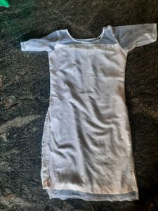 White Pearl Net Kurta