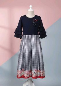 Cute Girls' Checkered Dress