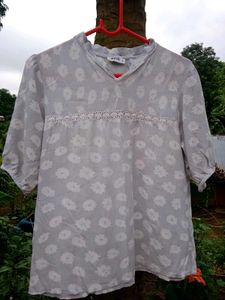 Cute Floral Print Short Sleeve Top