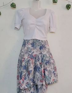 White Sweetheart Neckline Top